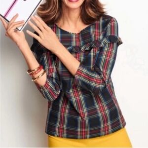 Talbots Multicolor Plaid Blouse